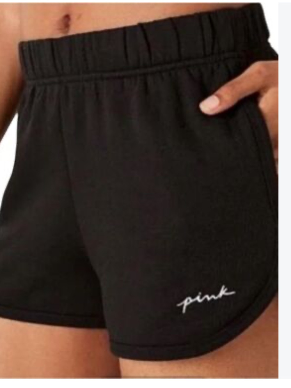PINK Victoria's Secret Black Lounge Shorts L NWT
